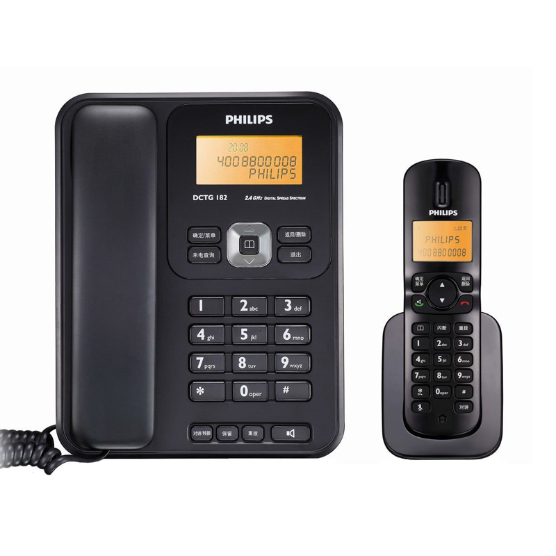 飞利浦 DCTG182 黑 电话机（一拖二）